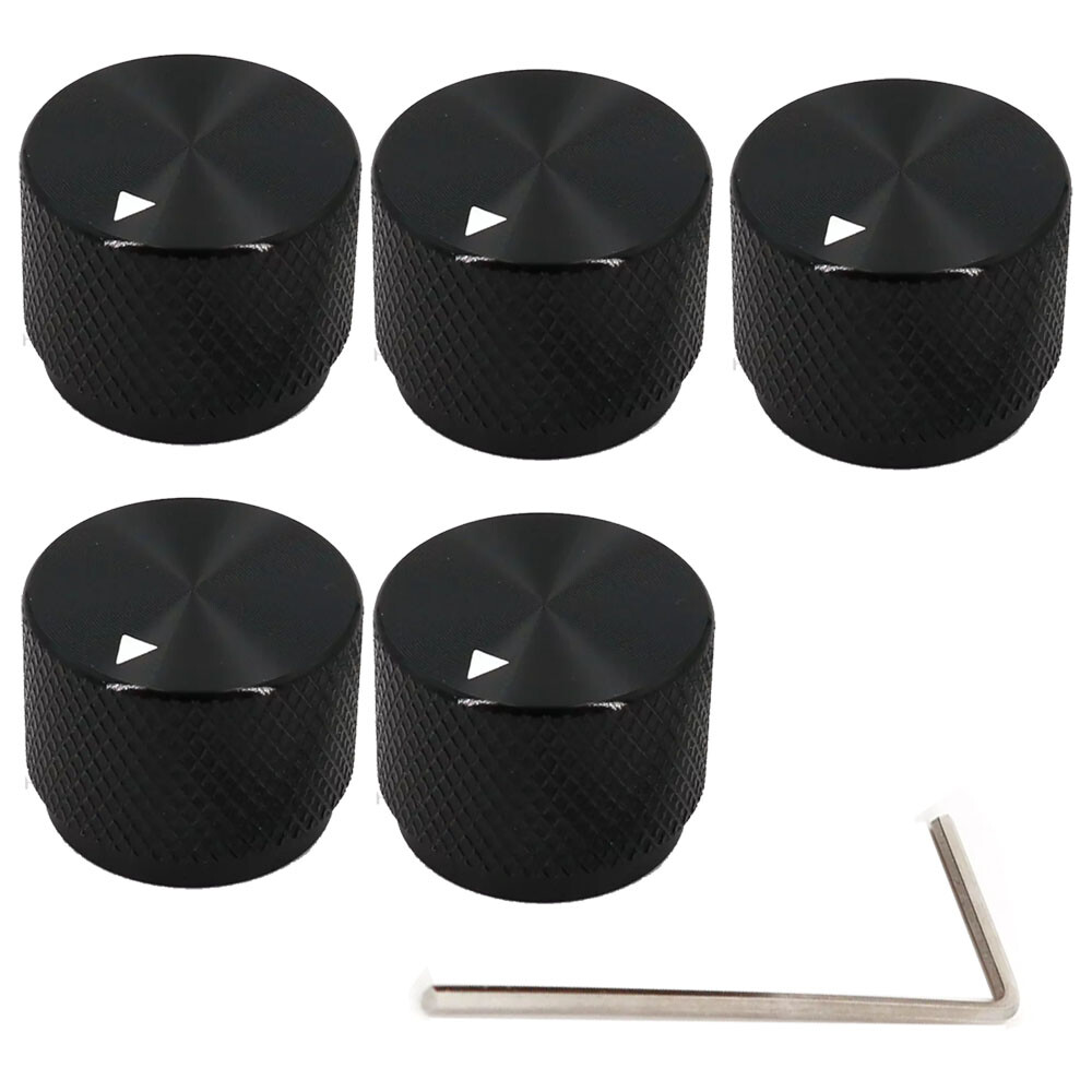 5PC Black Solid Aluminum 20*15.5mm Audio Rotary Control 6mm Potentiometer Knobs