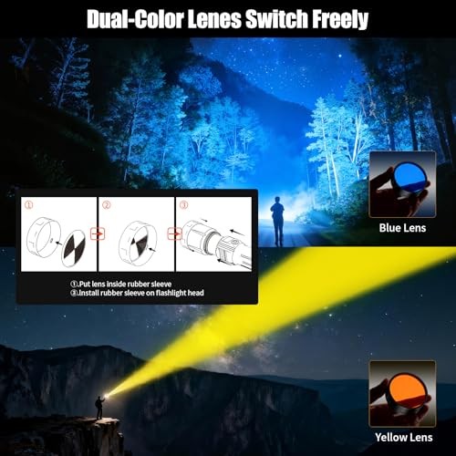 LED Flashlight 3000lm High Rechargeable Flashlight-Silvery Gray-Upgraded