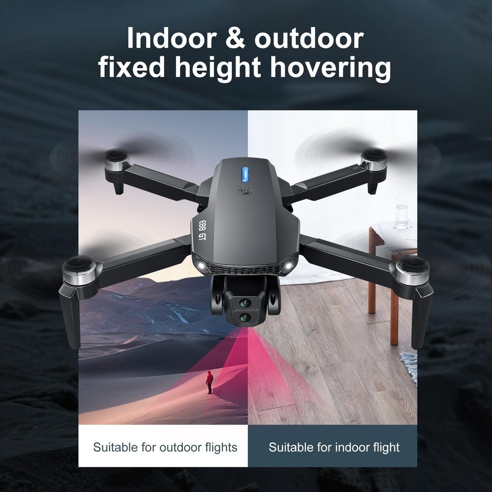 elecci E88 PRO Drone with 4.91 Inches Screen Controller Gray-2 batteries