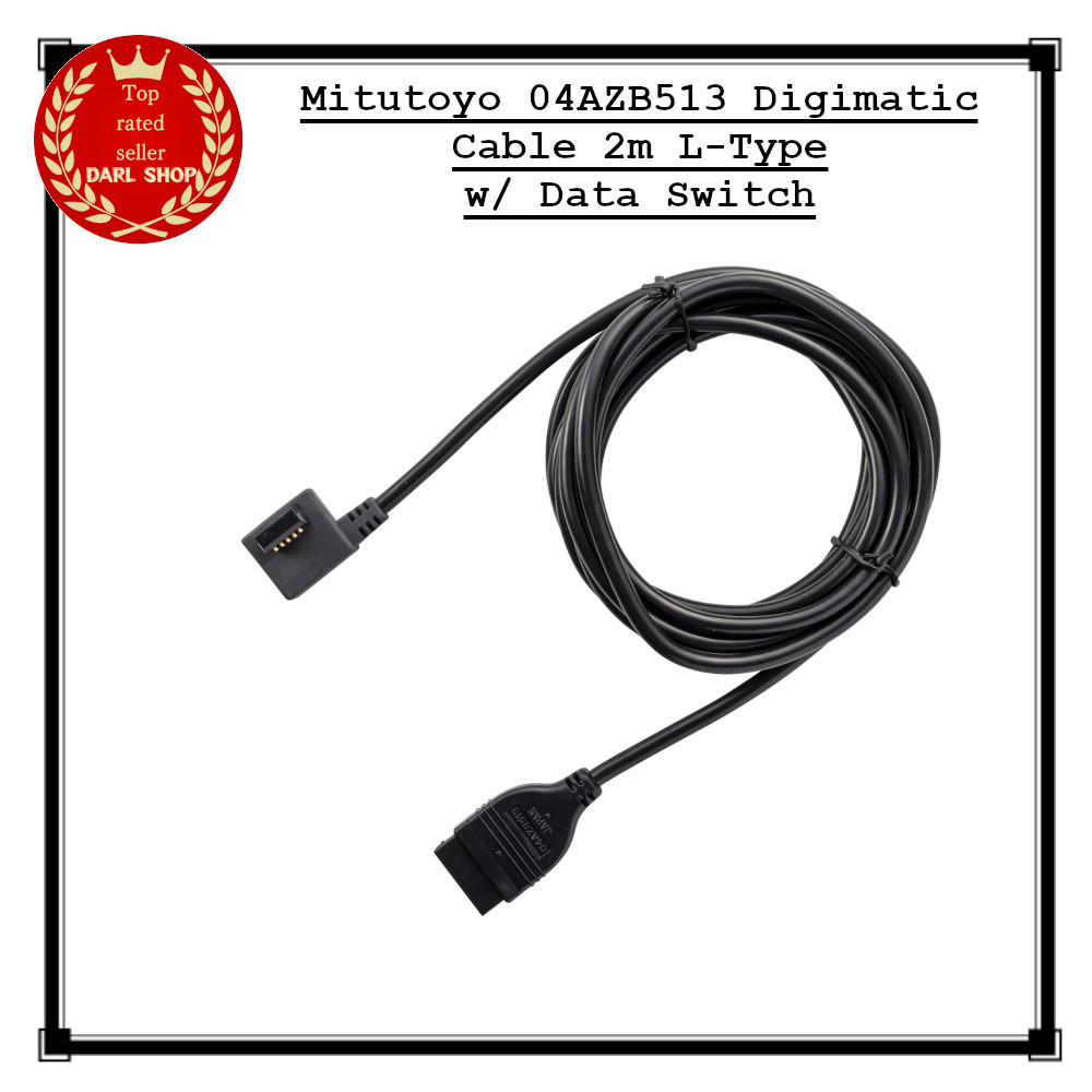 Mitutoyo 04AZB513 Digimatic Cable 2m L-Type w/ Data Switch