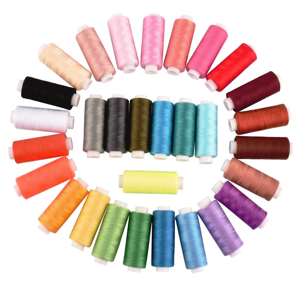 Sewing Thread Kit 30 Colors Polyester 250 Yard Each Spools Embroidery Machine
