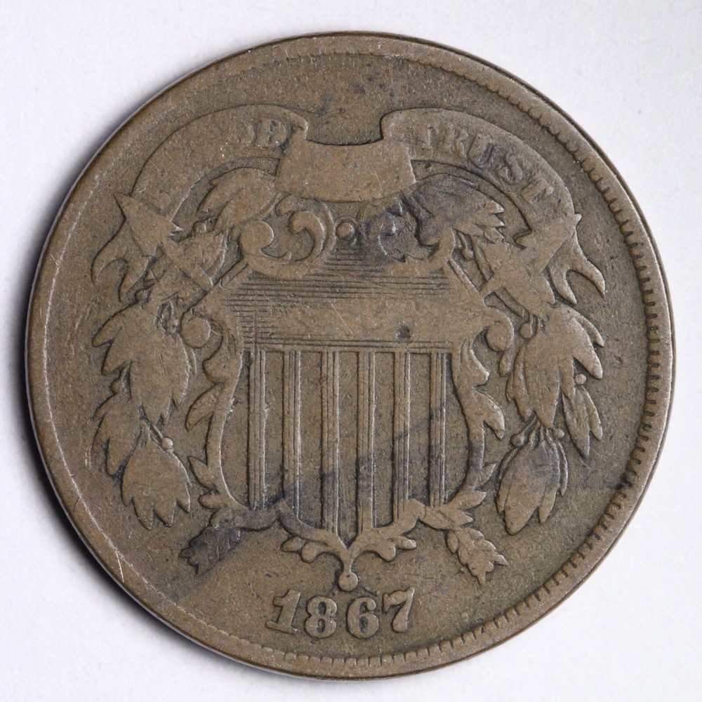 1867 DDO!! Two Cent Piece CHOICE VG/FINE E152 TCS