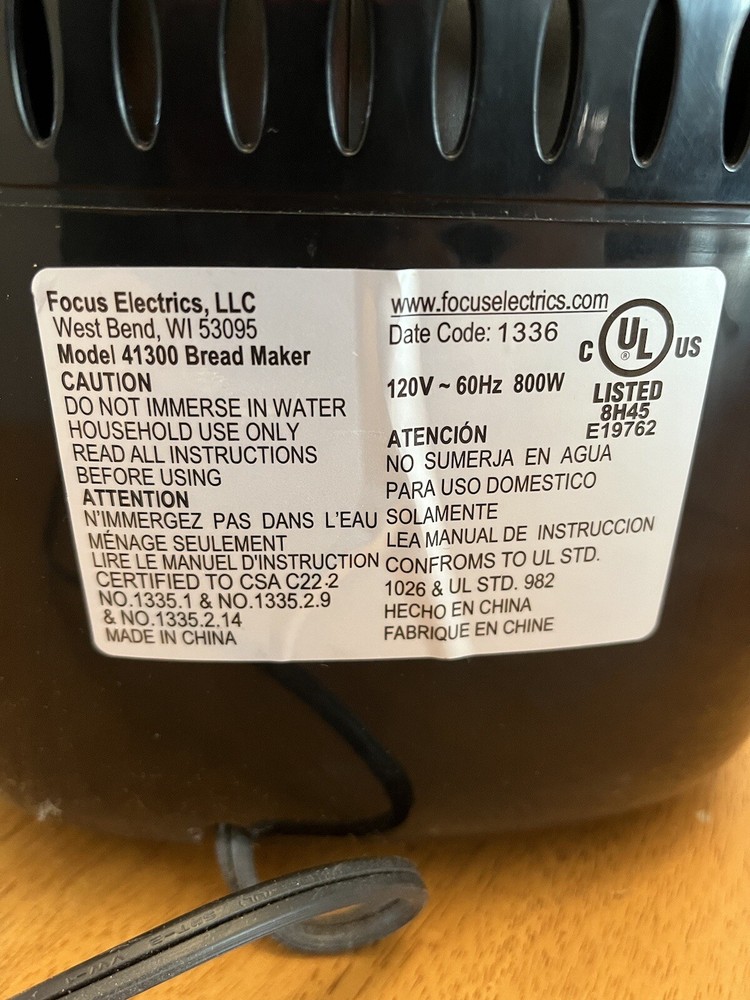 West Bend Bread Maker Machine #41300 Programable Black/SS