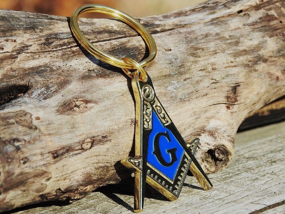 Masonic Embossed Key Ring - Key Chain - Square and Compasses - Freemasons