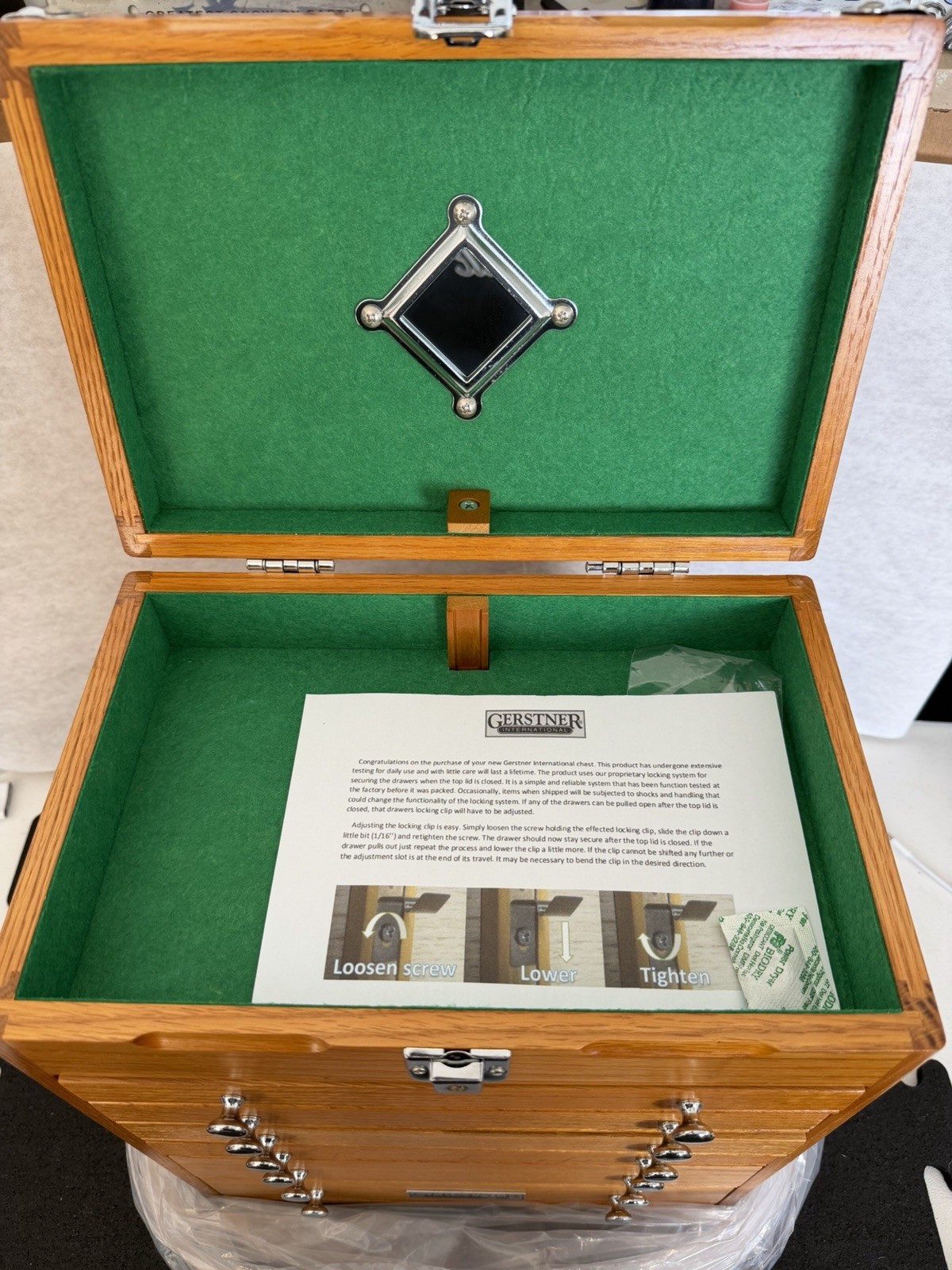 GI-T16 Gerstner International Oak 6-Drawer Collector's Chest NEW - Sealed Box