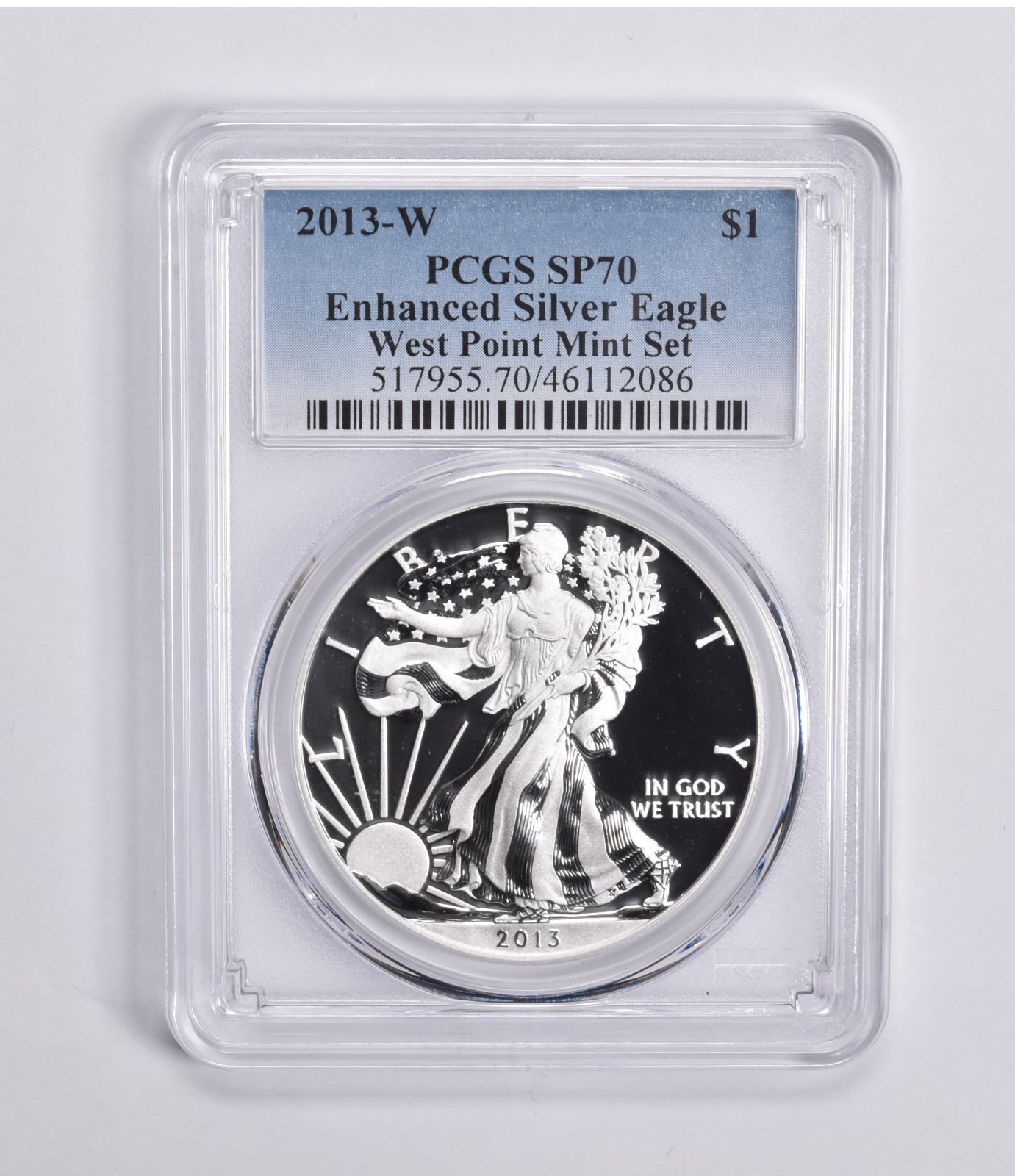 SP70 2013-W Enhanced Silver Eagle West Point Mint Set PCGS Blue Label