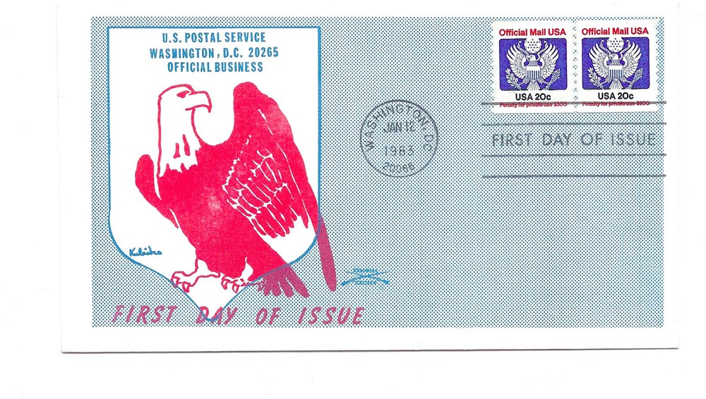 O135  20c Official coil pair Colonial FDC