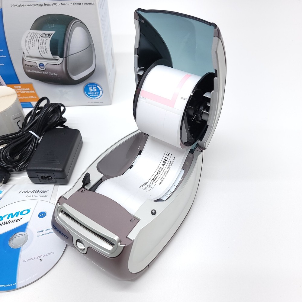 DYMO LabelWriter 400 Turbo Thermal Printer Tested Complete Extra Labels PC Mac