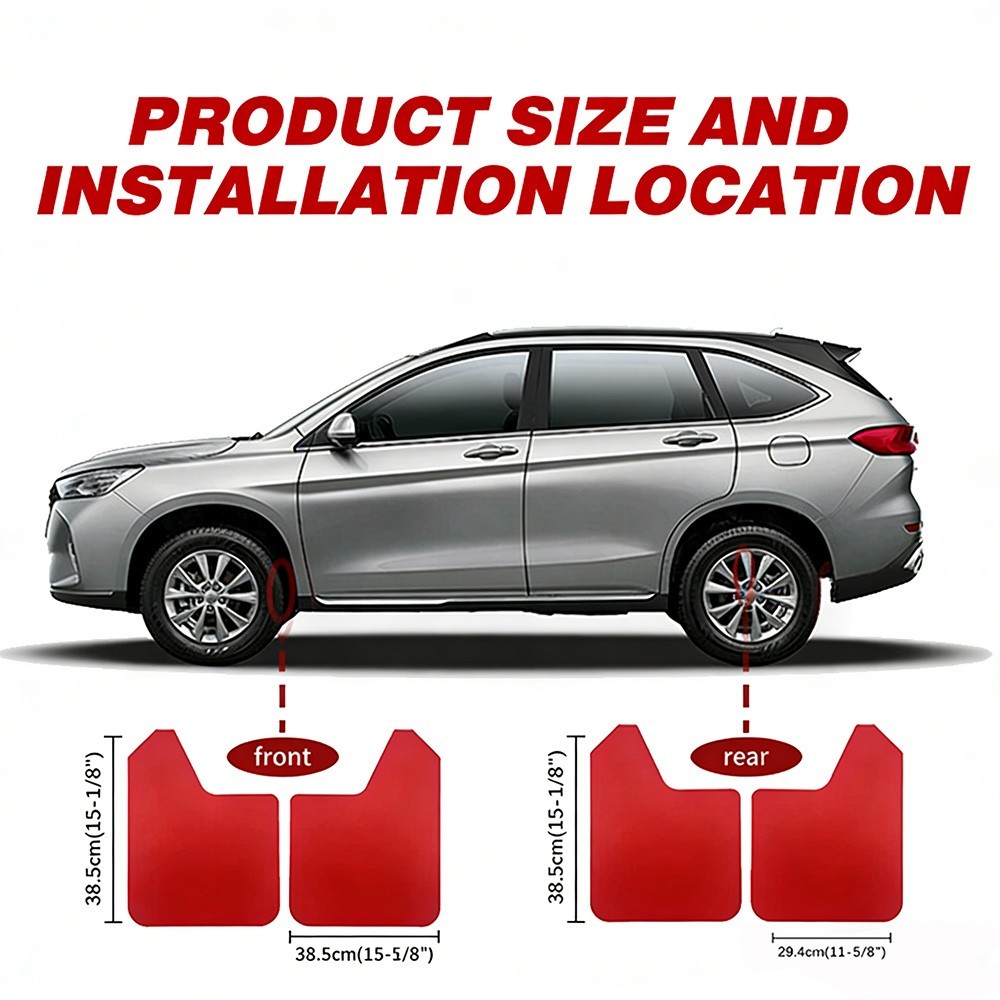 Red Mud Flaps Splash Guards Front Rear Mudguards For Subaru Impreza Hatchback