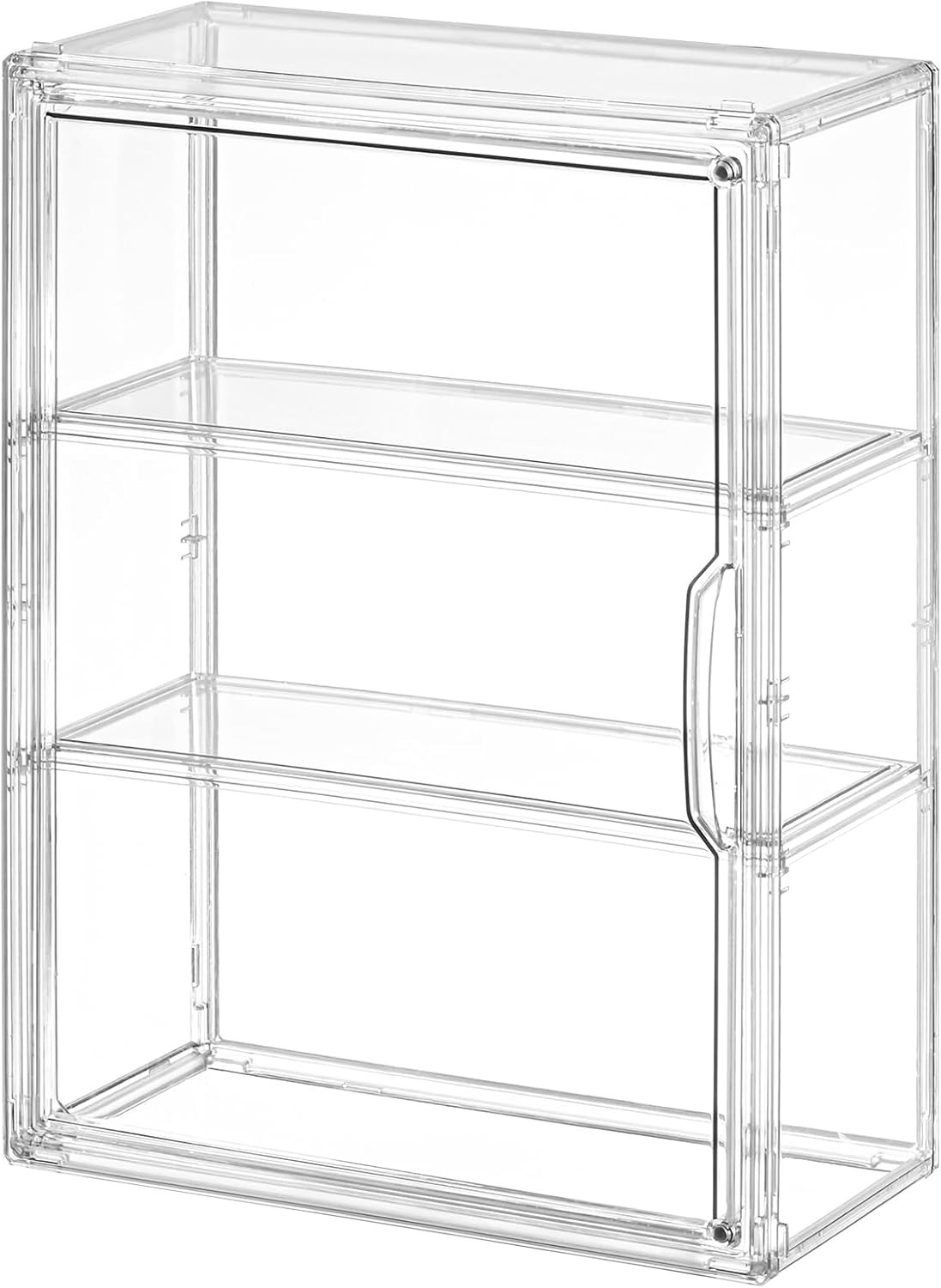 3 Tier Clear Display Case for Figures, Wall-Mounted Acrylic Storage Organizer Bo
