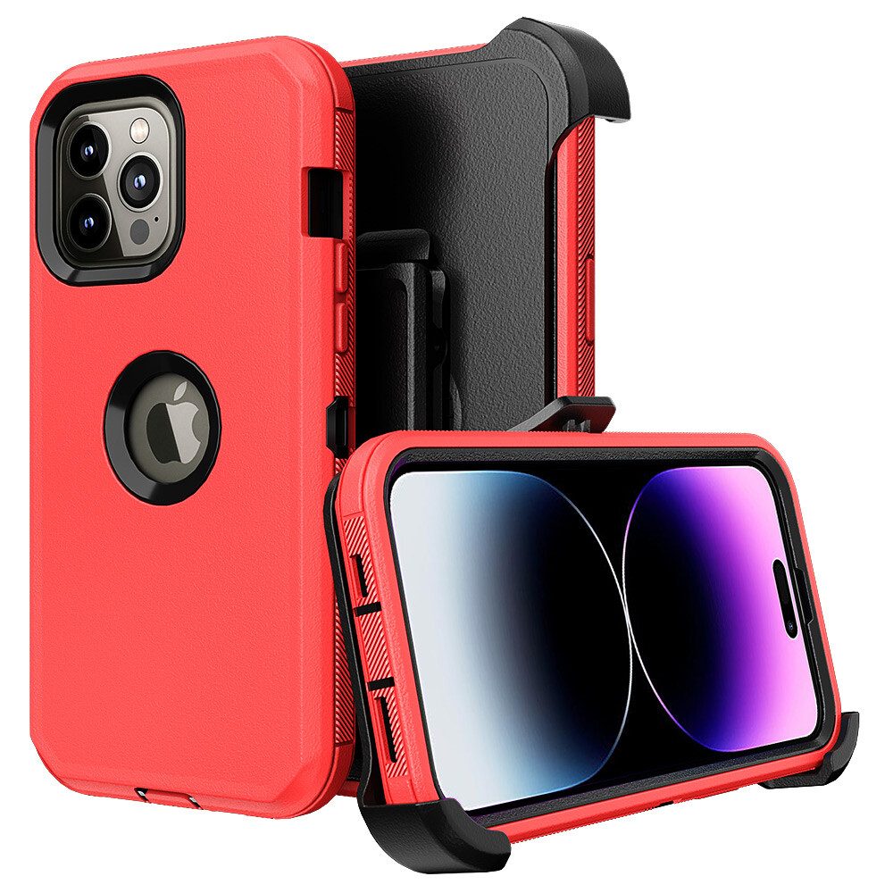 For iPhone 15 Pro Max 14 13 12 11 Shockproof Case Defender Cover With Belt Clip