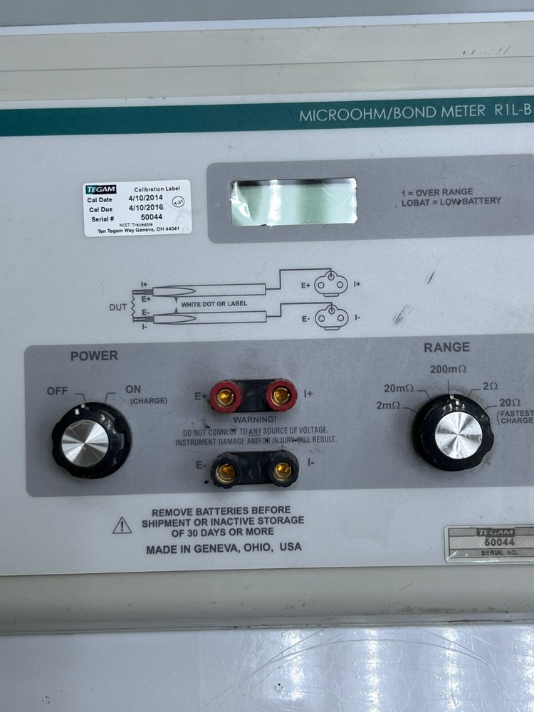 TEGAM R1L-B MICROOHM/BOND METER