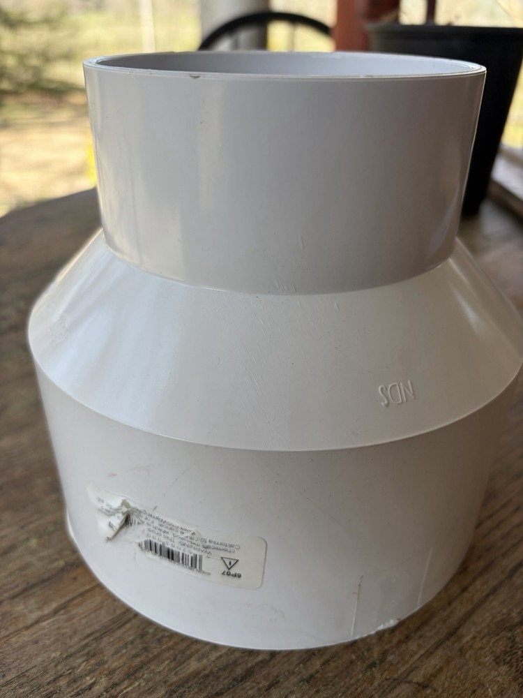 NDS PVC Reducer Coupling 6 inch to 4 inch Thin Wall