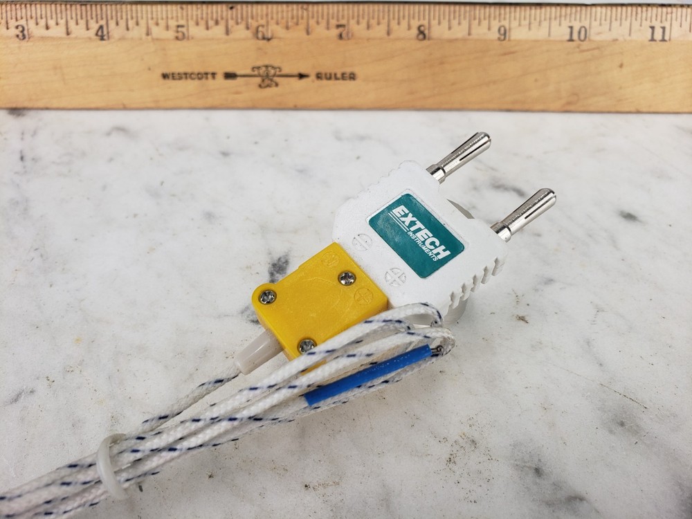 Extech TP873-5M Bead Wire Temperature Probe 196" L Banana Plug/Mini Plug
