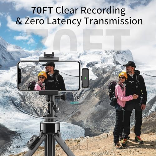 Wireless Lavalier Microphone for 01 USB C for All iPhone and Android Black