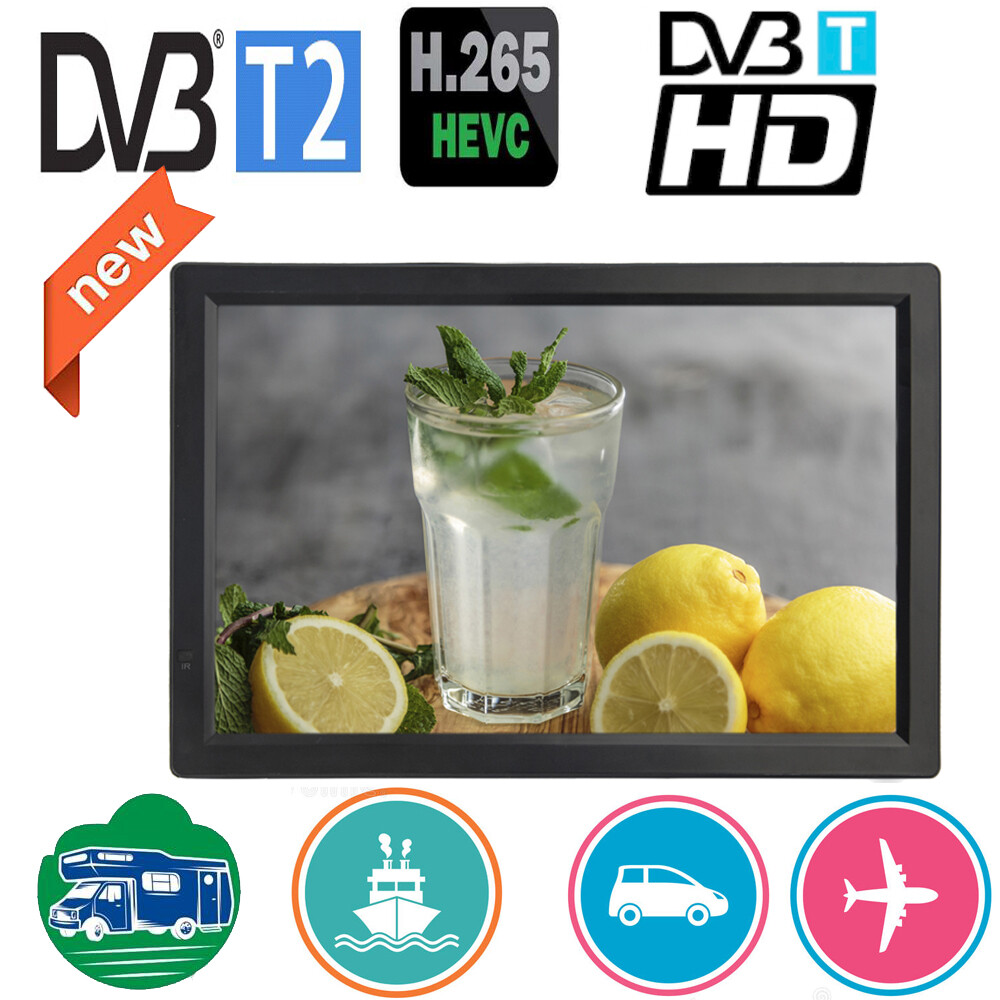 14'' DTV Portable Mini TV With DVB-T2 Digital Tuner  H265/Hevc 10Bit Decoder