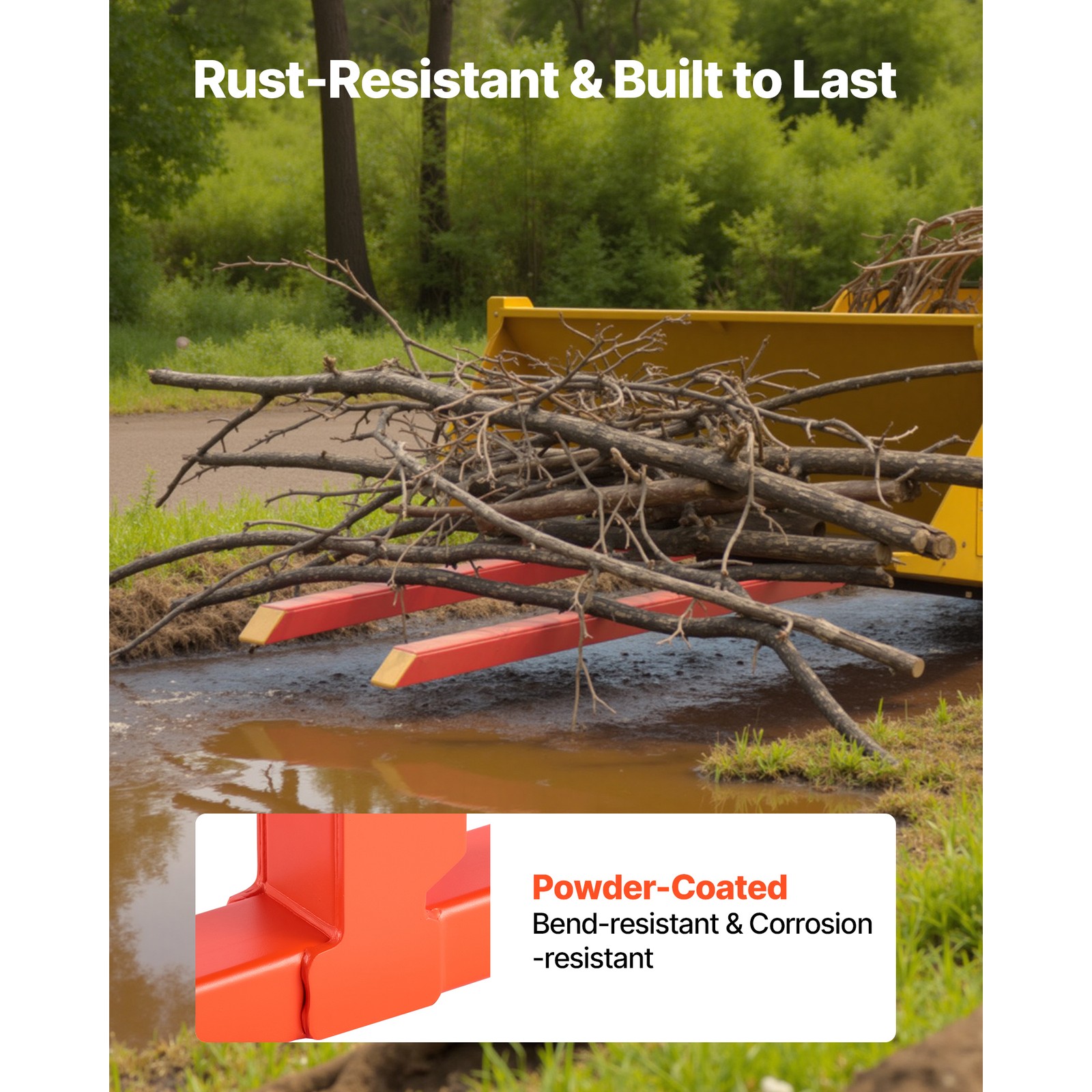 Uimoso 2000 lbs 43" Clamp on Pallet Forks Quick Attach Tractor Forks