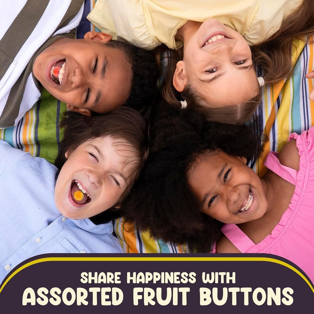 Assorted Fruit Flavored Buttons Discs Bulk Nostalgia Retro Hard Candy (2 Pounds)