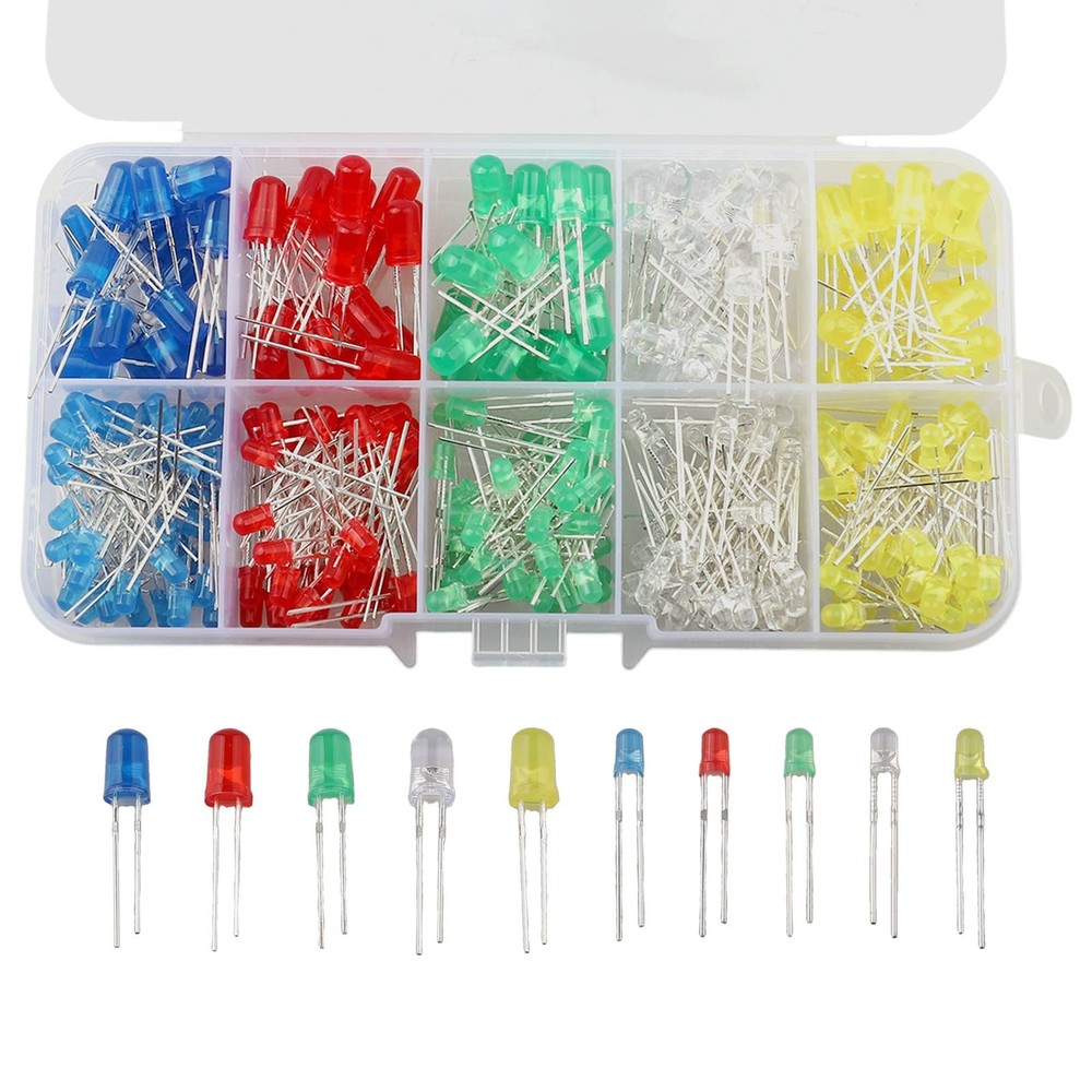 300 Pcs LED Diode Set with 5 Different Colors Suitable for Various DIY Projects