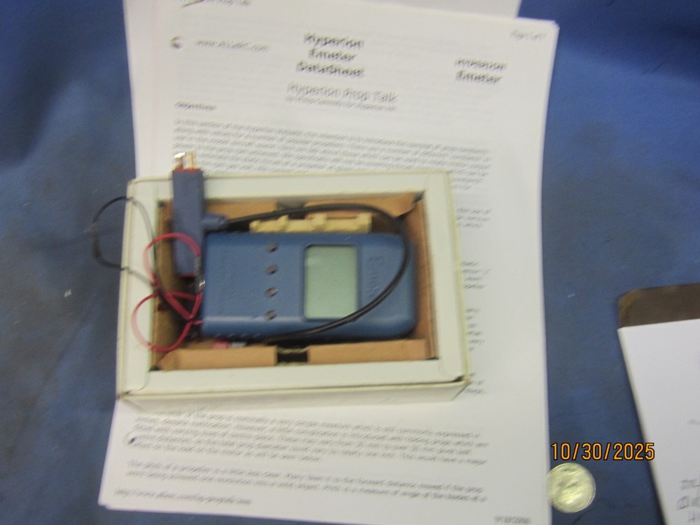 HYPERION EMETER, VOLTMETER, AMMETER, TACH, PROP CONSTANTS/EFFICIENCY ETC., USED