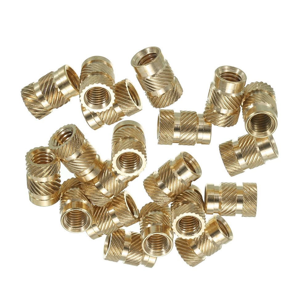 20 Pcs M6 Threaded Inserts 3D Printing Knurled Nuts Heat-Set Inserts Brass