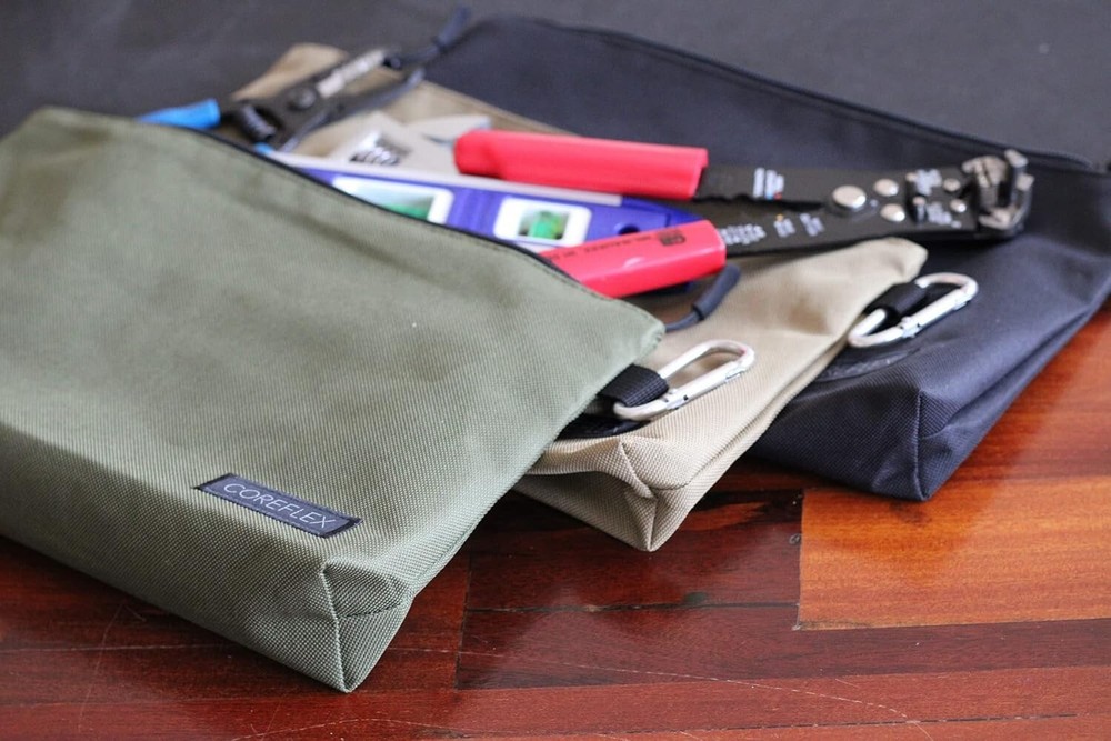 Coreflex Tool Pouch Zipper Bag, Tool bag with 3Pack Multi size
