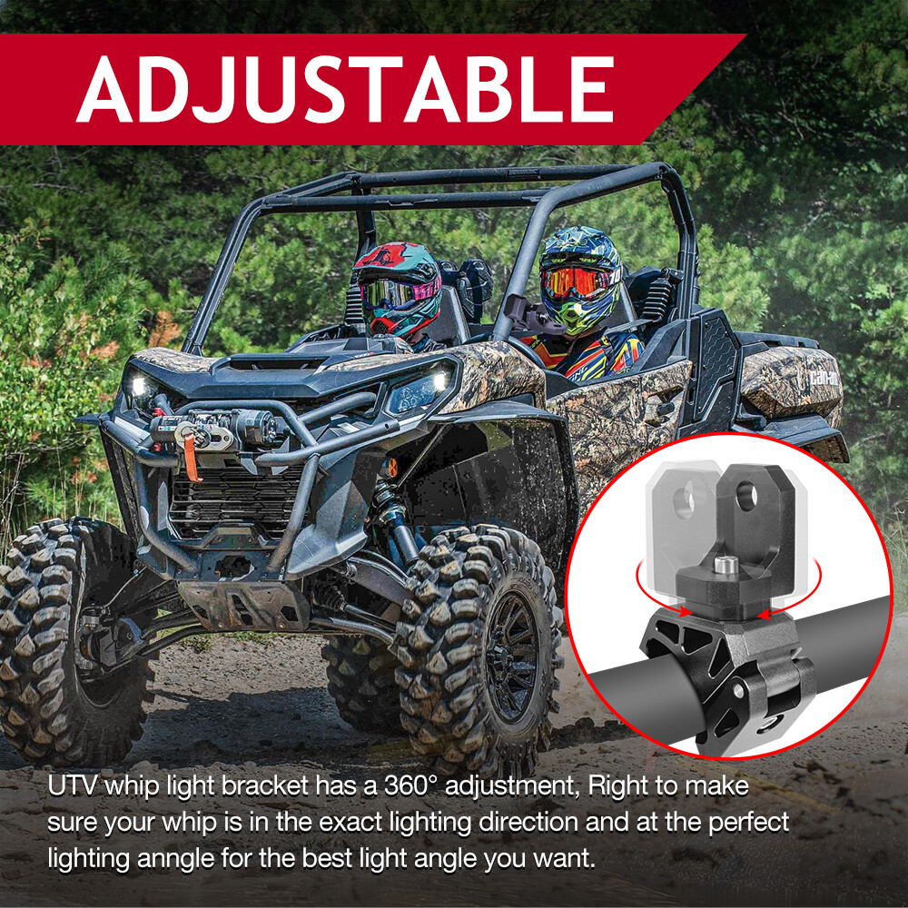 For CFMOTO UFORCE 600 1000 UTV Whip Light Mount Clamp Bracket Pro-fit Cage 1PC