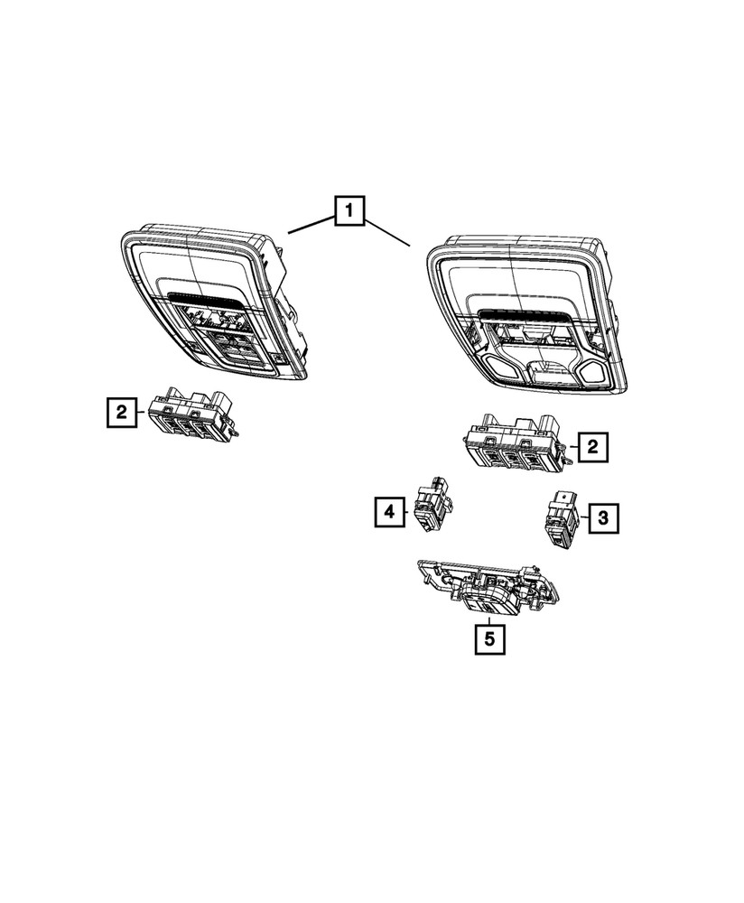Genuine Mopar Overhead Console 7KX211X7AA
