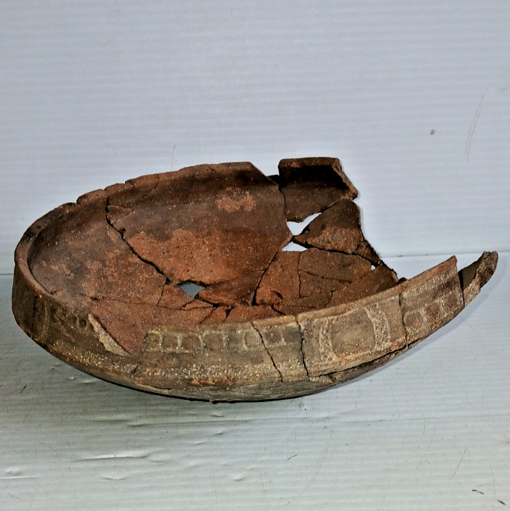 Pre-Columbian Native American Indian Mississippian Partial Pottery Bowl Artifact