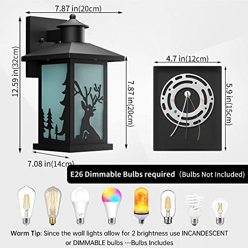 2 Pack Outdoor Wall Sconce, Waterproof Exterior Wall 2PACK No Motion Sensor