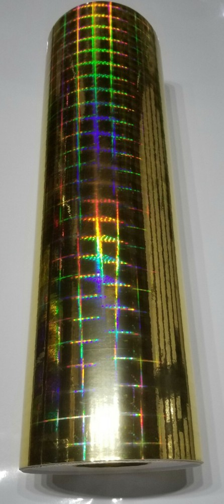 Gold Plaid Pattern Holographic Diffractive Sign Plotter Vinyl Film