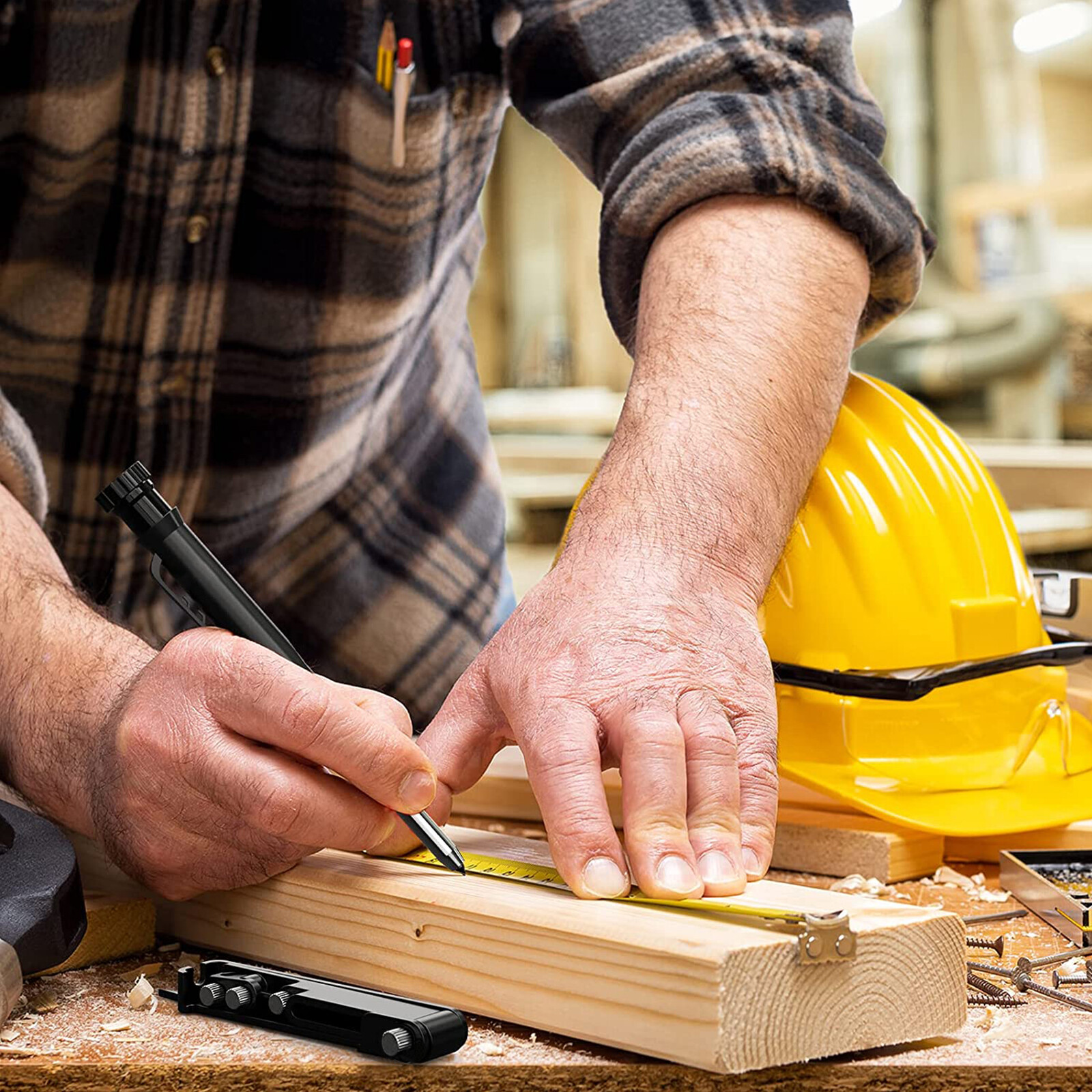 Multi-function Scribing Tool Construction Pencil DIY Woodworking Profile Scribe