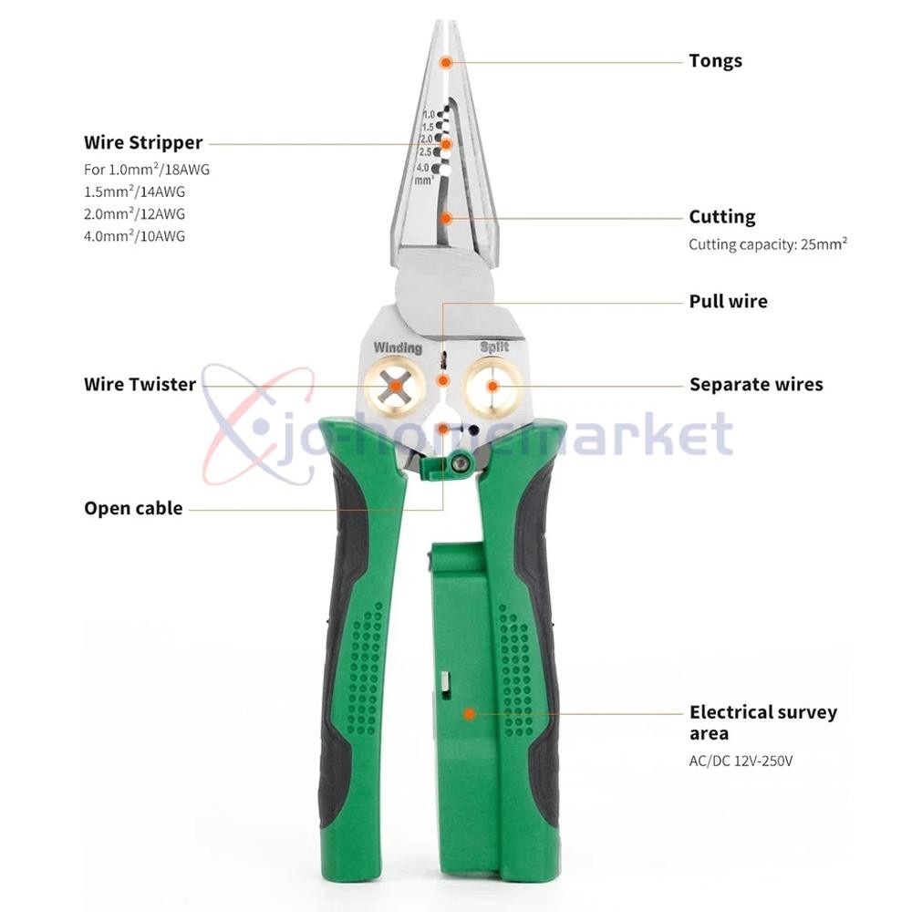 8 In 1 Wire Stripper, Wire Stripping Tool with Voltage Tester, Cable Cutters US