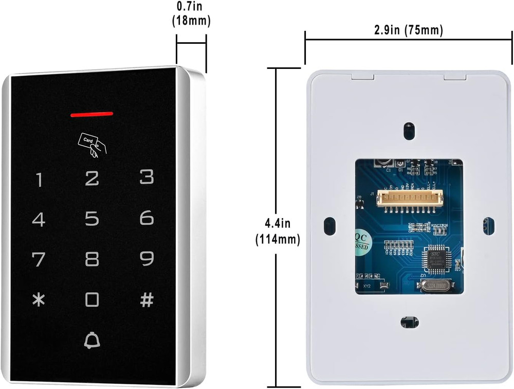 Door Access Control Keypad, 125Khz Proximity ID Card Access Control System, Supp