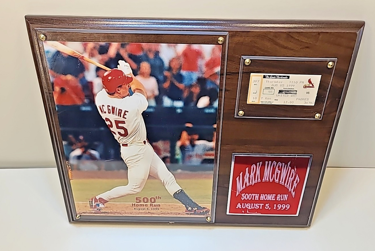 Mark McGwire 500th Home Run Display Plaque – Vintage MLB Collectible