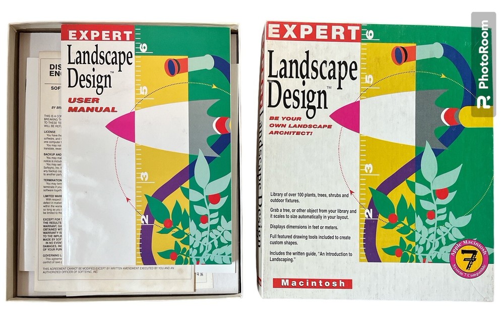 Apple Macintosh Expert Landscape Design Architect Software System 7 Compatible