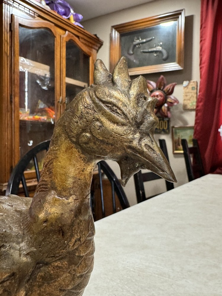 Vintage Chinese Solid Bronze Rooster