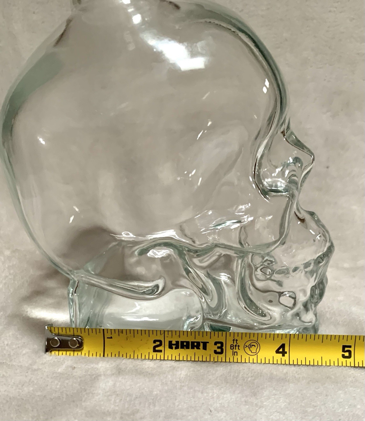 NEW 3D Figural Skull Clear Glass 26.5oz Decanter w/3D Mini Skull Stopper
