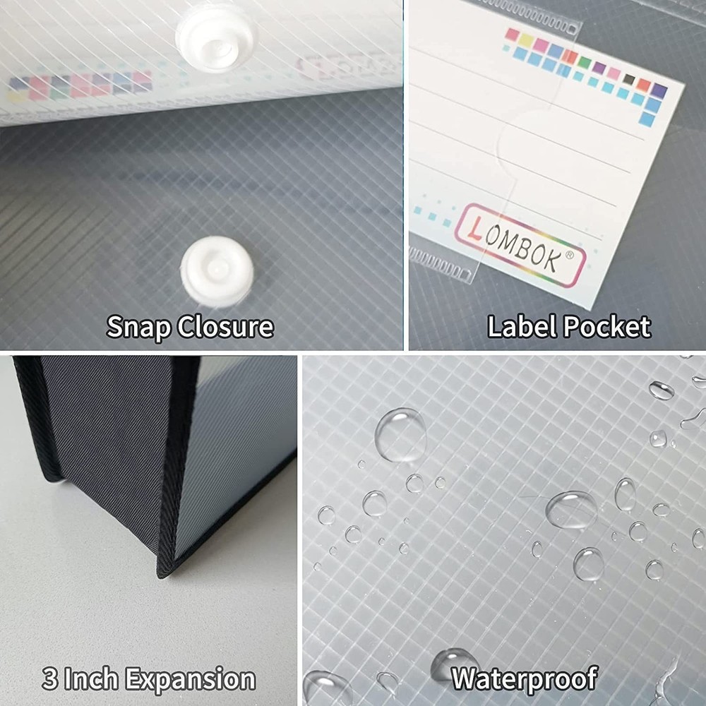 YoeeJob Plastic File Folders Legal Size Expandable Document Folder with Snap ...