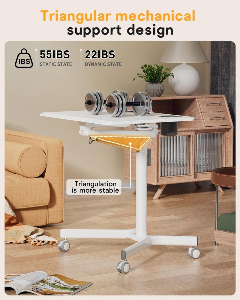 JOY worker Mobile Standing Desk, 28 inch Small Height Adjustable Rolling Lapt...