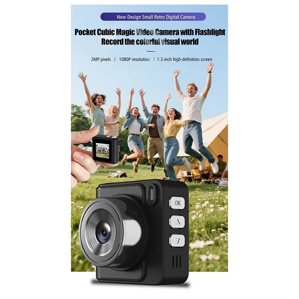 Retro Keychain Camera with Flash Lamp Small Digital Camera for Kids6952