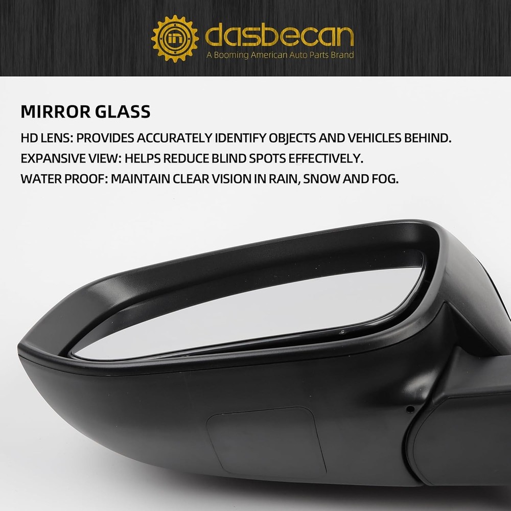 Left Driver Side Door Mirror Assembly Compatible Side, Black