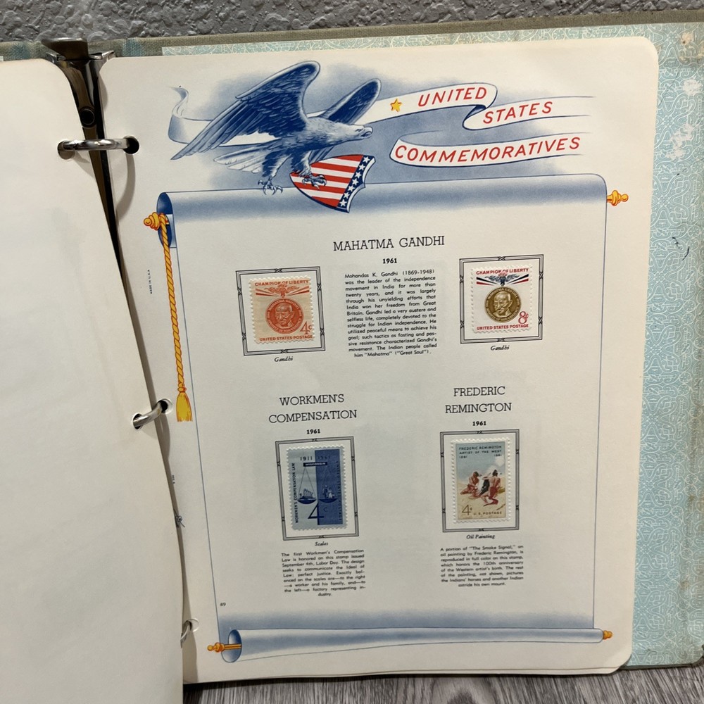 White Ace United States Commemoratives Postage Stamps Book 1947-1964 Qty 229