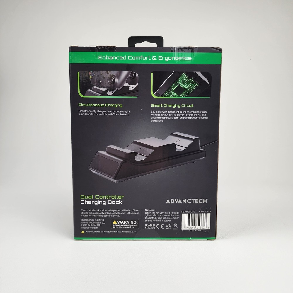 Advantech Xbox Series X Dual Controller Charging Dock USB–C-Black-Fast Charge