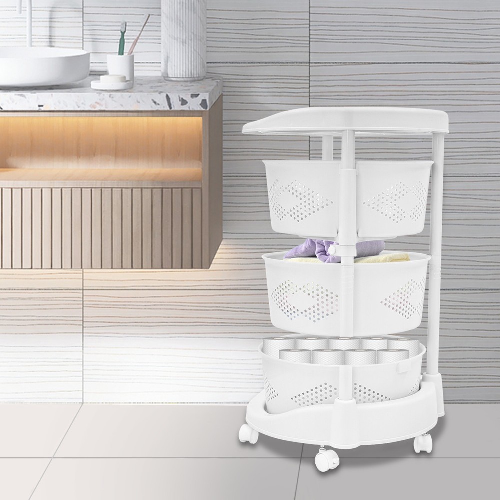 Multi-function Rotating Basket Cart Kitchen Bathroom Toy Shampoo Organizer