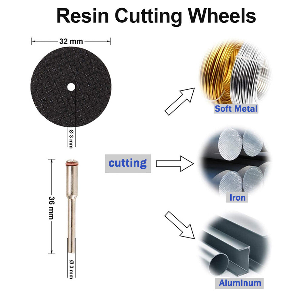 30Pcs Cutting Wheel Set Drill for Dremel Rotary Tool Accessories w/ 1/8" Mandrel