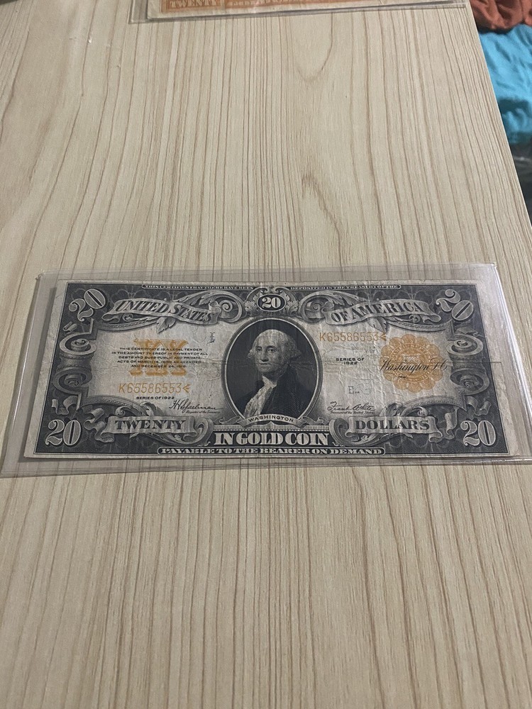 1922 $20 Gold Certificate