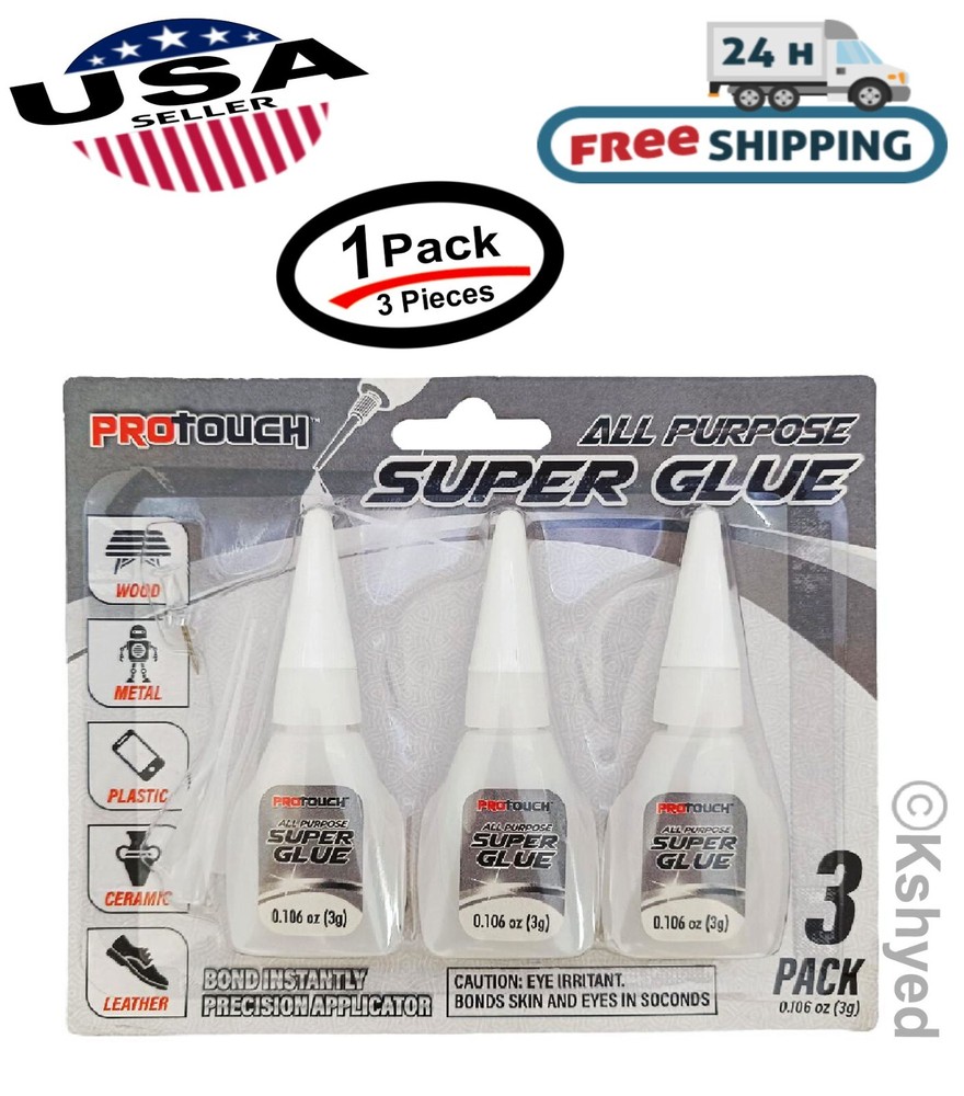 3Pcs (1 Pack) All-purpose Super Glue Quick Drying Super Strong Adhesive Fix Glue