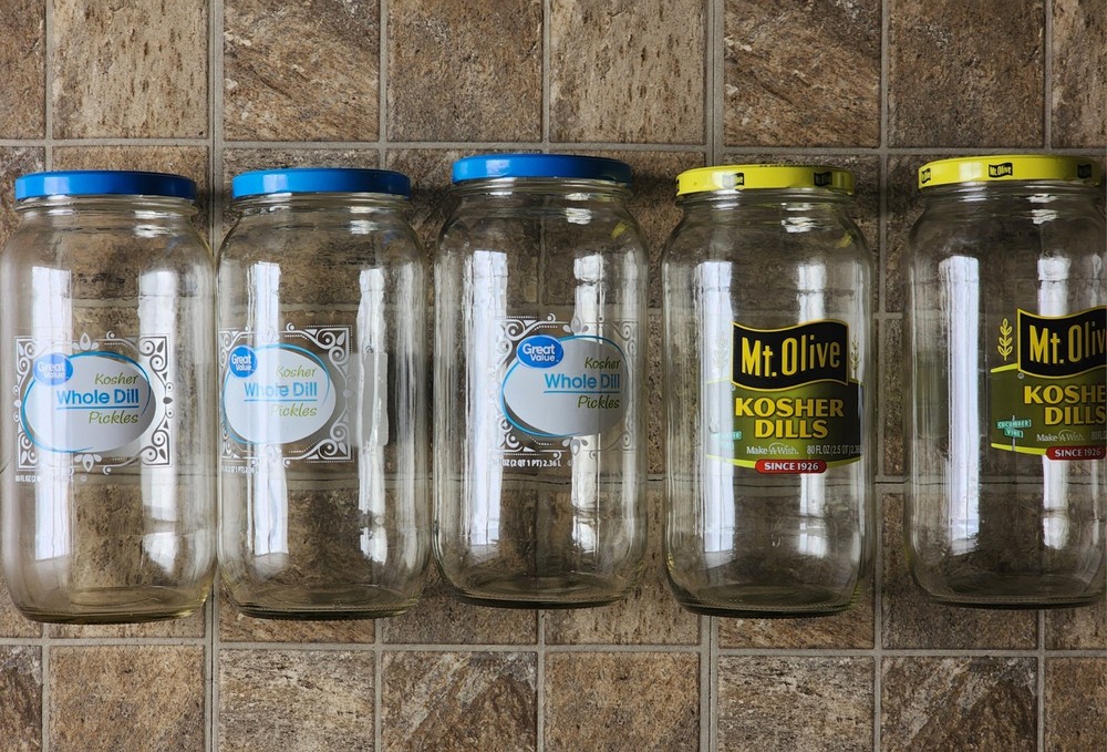 5 Large Storage Pickle Jars - 80fl Oz Jars