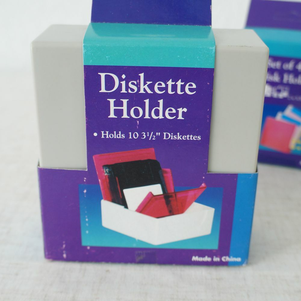 Vintage Disk Holder & Diskette Holder Set